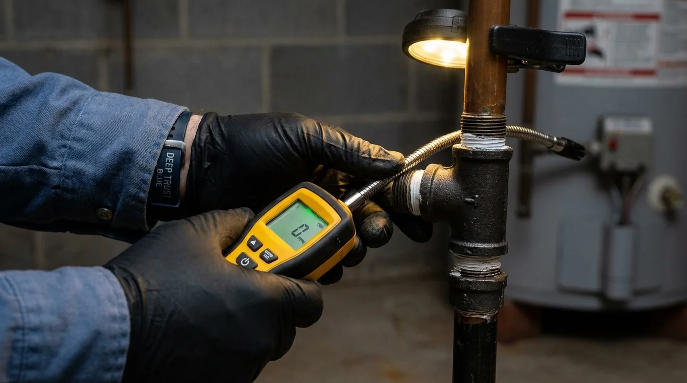 Gas leak detection with electronic sniffer by Johns Plumbing LLC in Rapid City